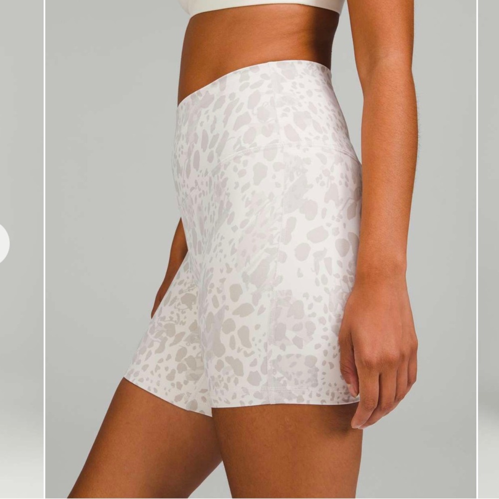 Women's White Leopard Print Shorts